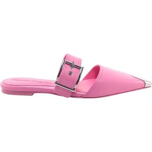 Alexander McQueen , Metal Toe Leather Mule ,Pink female, Sizes: 4 UK, 6 UK, 3 UK, 5 1/2 UK, 5 UK, 7 UK