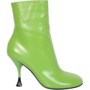 3Juin , Lidia ankle boots in bold color by 3 Juin made of leather ,Green female, Sizes: 4 UK