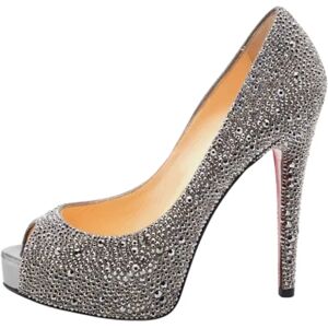 Christian Louboutin Pre-owned , Pre-owned Suede heels ,Gray female, Sizes: 3 UK