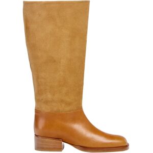 Dear Frances , Handmade Two-Tone Knee Boot ,Brown female, Sizes: 4 UK, 5 UK, 3 UK, 2 UK, 6 UK