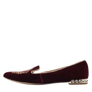 Miu Miu Pre-owned , Pre-owned Velvet flats ,Red female, Sizes: 4 UK