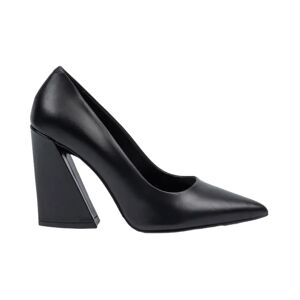 Albano , Black Leather Triangular Heel Decollette Model 2598 ,Black female, Sizes: 8 UK, 5 UK