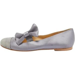 Chloé Pre-owned , Pre-owned Satin flats ,Gray female, Sizes: 4 UK