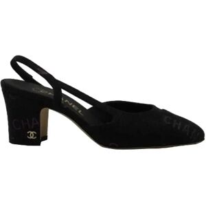 Chanel Vintage , Pre-owned Cotton heels ,Black female, Sizes: 2 UK