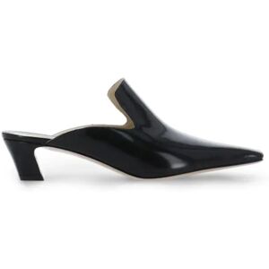 Khaite , Black Leather Mules with Heel ,Black female, Sizes: 7 UK, 3 UK