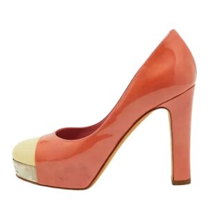 Chanel Vintage , Pre-owned Leather heels ,Orange female, Sizes: 2 UK