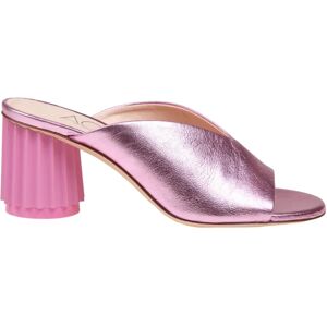 AGL , Pink Metallic Leather Slides ,Pink female, Sizes: 4 UK, 4 1/2 UK, 3 UK, 6 UK, 5 UK