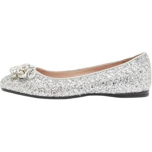 Miu Miu Pre-owned , Pre-owned Fabric flats ,Gray female, Sizes: 3 1/2 UK