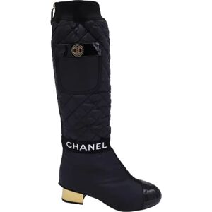 Chanel Vintage , Pre-owned Nylon boots ,Black female, Sizes: 3 UK