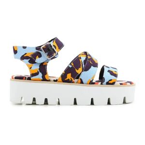 Msgm , Wedges sandals shoes in multicolor fabric ,Multicolor female, Sizes: 2 UK, 4 UK