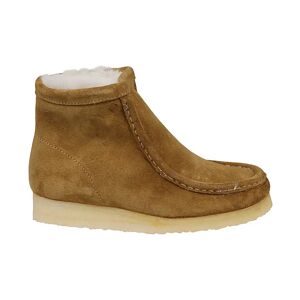 Clarks , Beige Wallabee Hi Suede Leather Boots ,Beige female, Sizes: 3 UK, 4 UK, 6 UK, 4 1/2 UK