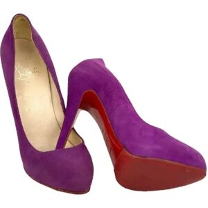 Christian Louboutin Pre-owned , Pre-owned Leather heels ,Purple female, Sizes: 4 UK