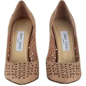 Jimmy Choo Pre-owned , Pre-owned Leather heels ,Beige female, Sizes: 6 1/2 UK