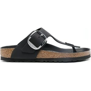 Birkenstock , Gizeh Oiled Leather Sandals ,Black female, Sizes: 3 UK, 2 UK, 7 UK, 6 UK, 8 UK, 5 UK, 4 UK