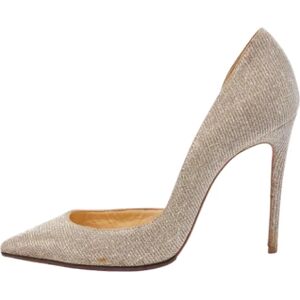 Christian Louboutin Pre-owned , Pre-owned Fabric heels ,Gray female, Sizes: 2 UK