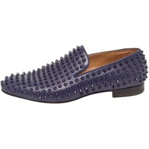 Christian Louboutin Pre-owned , Pre-owned Leather flats ,Blue female, Sizes: 9 1/2 UK