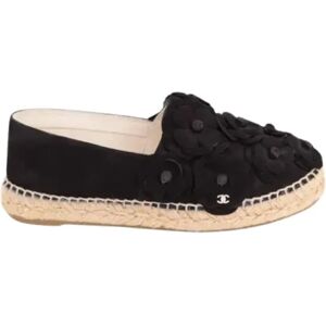 Chanel Vintage , Pre-owned Suede espadrilles ,Black female, Sizes: 4 UK