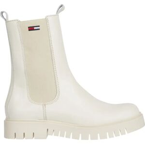 Tommy Jeans , White Leather Chelsea Boots ,White female, Sizes: 4 UK, 8 UK, 7 UK, 5 UK, 6 UK