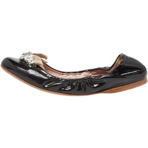 Miu Miu Pre-owned , Pre-owned Leather flats ,Black female, Sizes: 5 UK