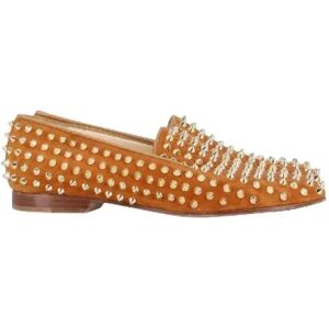 Christian Louboutin Pre-owned , Pre-owned Suede flats ,Brown female, Sizes: 5 UK