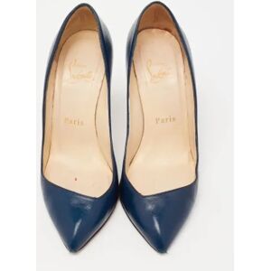 Christian Louboutin Pre-owned , Pre-owned Leather heels ,Blue female, Sizes: 2 UK