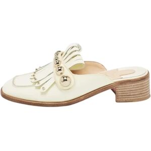 Christian Louboutin Pre-owned , Pre-owned Leather mules ,Beige female, Sizes: 3 1/2 UK