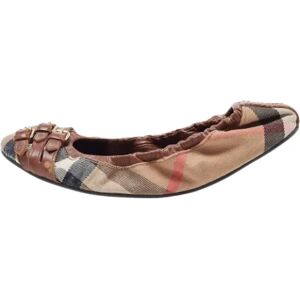 Burberry Vintage , Pre-owned Canvas flats ,Brown female, Sizes: 5 UK