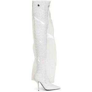 Dolce & Gabbana , White Sequin Ankle Boots Ss22 ,White female, Sizes: 3 1/2 UK, 4 UK, 6 1/2 UK, 6 UK, 4 1/2 UK, 7 1/2 UK, 5 UK, 5 1/2 UK