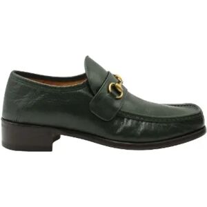 Gucci Vintage , Pre-owned Leather flats ,Green male, Sizes: 8 UK