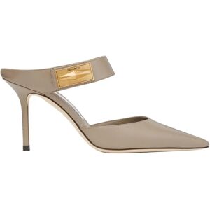 Jimmy Choo , Taupe Nell Mule Decollete Shoes ,Gray female, Sizes: 7 UK, 3 UK, 5 1/2 UK, 5 UK, 8 UK