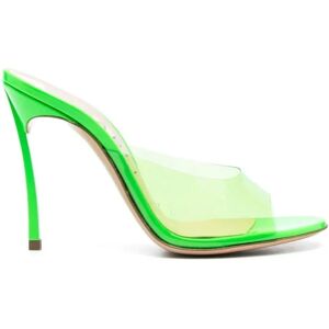 Casadei , Neon Green Transparent Peep-Toe Sandals ,Green female, Sizes: 6 UK