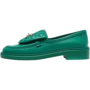 Chanel Vintage , Pre-owned Leather flats ,Green female, Sizes: 4 1/2 UK