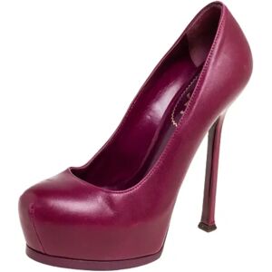 Yves Saint Laurent Vintage , Pre-owned Leather heels ,Purple female, Sizes: 2 1/2 UK