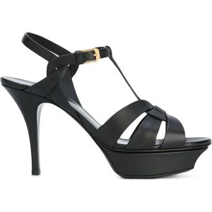 Saint Laurent , Black Leather High Heel Sandals ,Black female, Sizes: 2 UK, 3 1/2 UK, 4 1/2 UK, 4 UK, 6 1/2 UK, 3 UK