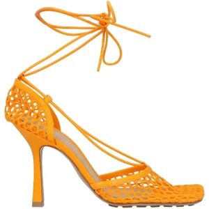 Bottega Veneta Vintage , Pre-owned Leather heels ,Orange female, Sizes: 3 UK