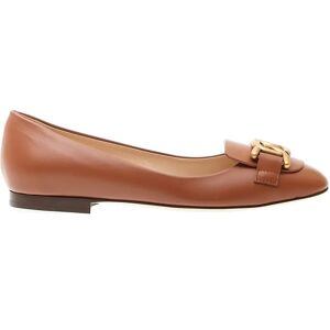 Tod's , Ballerina Shoes Cuoio Gold Chain ,Brown female, Sizes: 6 UK, 3 UK, 3 1/2 UK, 7 UK, 4 UK, 5 UK, 4 1/2 UK, 5 1/2 UK