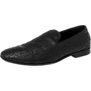 Versace Pre-owned , Pre-owned Leather flats ,Black male, Sizes: 8 UK