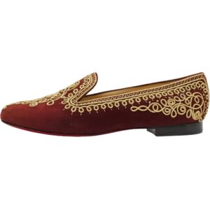 Christian Louboutin Pre-owned , Pre-owned Suede flats ,Red female, Sizes: 7 1/2 UK