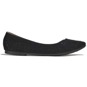 Beta Shoes T/A Shoe Fest Ladies Slip On Flat Casual Ballerina - Black   Wowcher