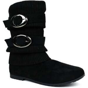 Beta Shoes T/A Shoe Fest Ladies Boots With Decorative Buckles - Black   Wowcher