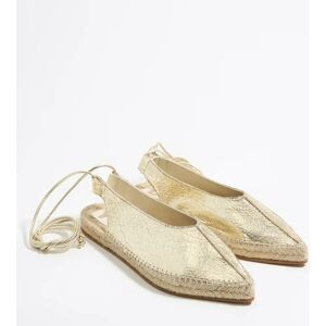 BIMBA Y LOLA Gold leather lace-up jute ballerina GOLD 37 adult