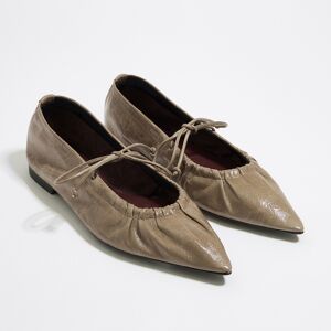 BIMBA Y LOLA Taupe leather ballerina TAUPE 41 adult