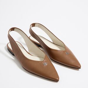 BIMBA Y LOLA Brown leather slingback ballerina TAN 40 adult