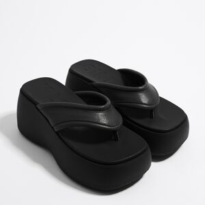 BIMBA Y LOLA Black leather platform sandal BLACK 39 adult
