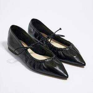 BIMBA Y LOLA Black leather ballerina BLACK 37 adult