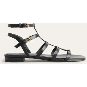 Leather Gladiator Sandals Black Women Boden 40 Female