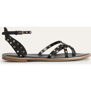 Studded Classic Flat Sandals Black Women Boden 40 Female