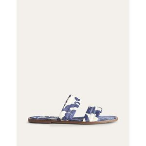 Printed Satin Slide Sandals Blue Women Boden 42 Female