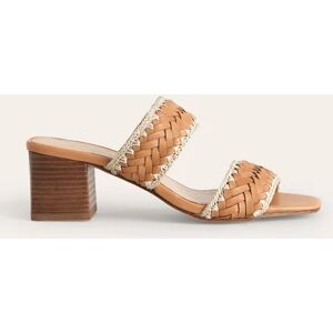 Woven Strap Heeled Sandals Brown Women Boden 39 Female