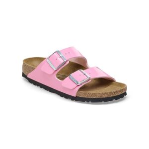 Birkenstock Arizona Birko-Flor Patent Womens Sandals  - Pink - UK7.5 EU41 Narrow - female